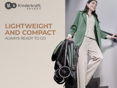 Kinderkraft NUBI 2 Compact Stroller - Sand Beige | Baby Snooze