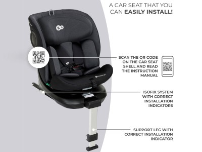 Kinderkraft I-360 rotational i-Size Car Seat - Black | Baby Snooze
