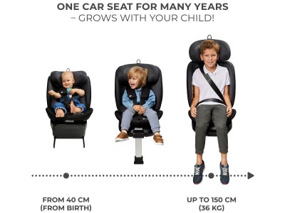Kinderkraft I-360 rotational i-Size Car Seat - Grey | Baby Snooze