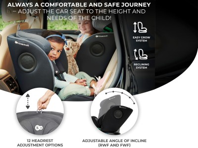 Kinderkraft I-360 rotational i-Size Car Seat - Grey | Baby Snooze