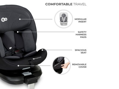 Kinderkraft I-360 rotational i-Size Car Seat - Grey | Baby Snooze