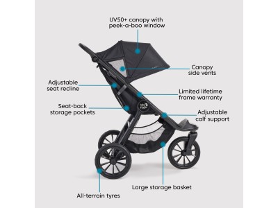 City Elite 2 All-Terrain Pushchair - Opulent Black | Baby Jogger