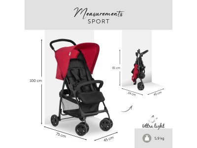 Hauck Sport Pushchair - Red | Baby Snooze