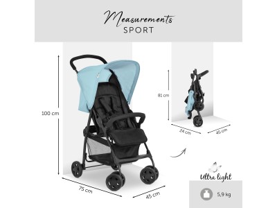 Hauck Sport Pushchair - Blue | Baby Snooze