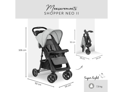 Hauck Shopper Neo II Pushchair - Grey | Baby Snooze