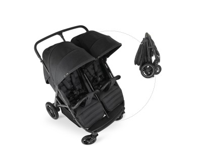 Hauck Duett 2 Tandem Double Pushchair - Black | Baby Snooze