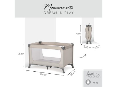 Hauck Dream N Play - Beige | Travel Cot