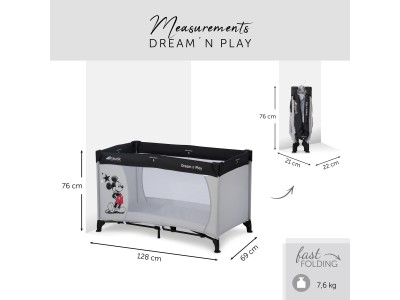 Hauck Disney Dream N Play - Mickey Stars | Travel Cot