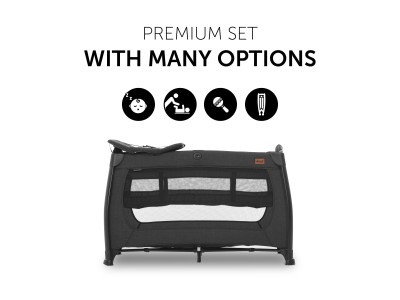 Hauck Play N Relax Center - Melange Black | Travel Cot