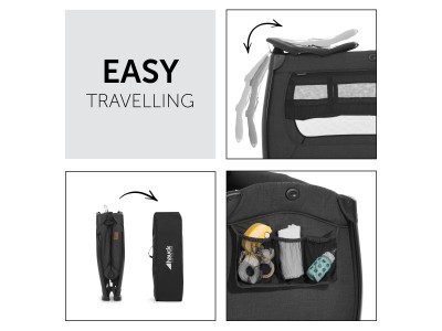 Hauck Play N Relax Center - Melange Black | Travel Cot