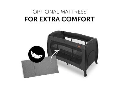 Hauck Play N Relax Center - Melange Black | Travel Cot