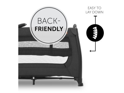 Hauck Play N Relax Center - Melange Black | Travel Cot