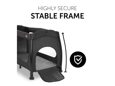 Hauck Play N Relax Center - Melange Black | Travel Cot