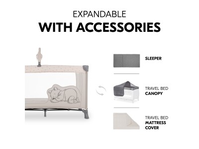 Hauck Dream N Play Go Pooh Rainbow Beige | Travel Cot