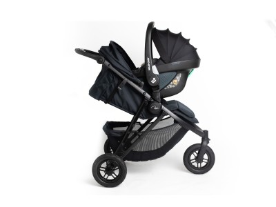 Roma Atlas 3 Wheel Pram - Jet Black | Baby Snooze