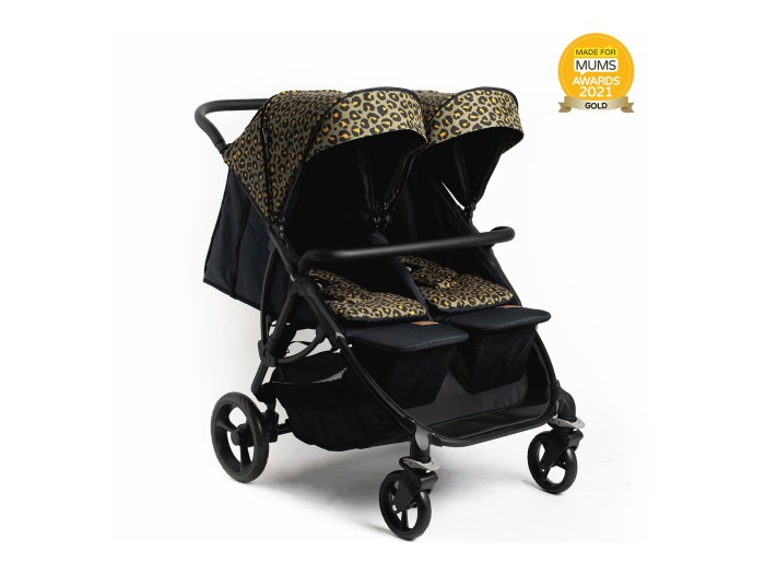 Roma Gemini Double Buggy - Khaki Leopard | Baby Snooze