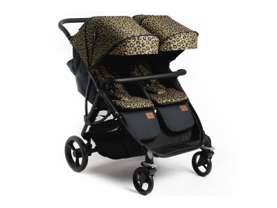Roma Gemini Double Buggy - Khaki Leopard | Baby Snooze