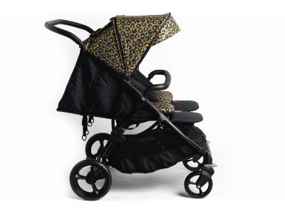 Roma Gemini Double Buggy - Khaki Leopard | Baby Snooze