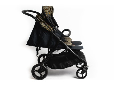 Roma Gemini Double Buggy - Khaki Leopard | Baby Snooze