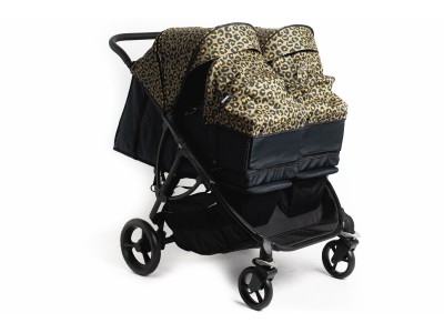 Roma Gemini Double Buggy - Khaki Leopard | Baby Snooze