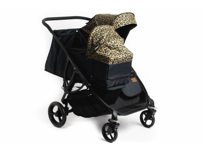 Roma Gemini Double Buggy - Khaki Leopard | Baby Snooze