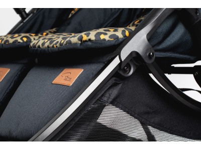 Roma Gemini Double Buggy - Khaki Leopard | Baby Snooze