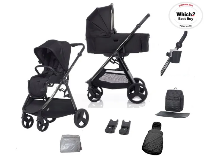 Didofy Stargazer 2 in 1 Pushchair and Carrycot Bundle - Black