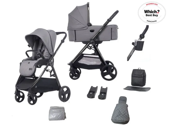 Didofy Stargazer 2 in 1 Pushchair and Carrycot Bundle - Grey