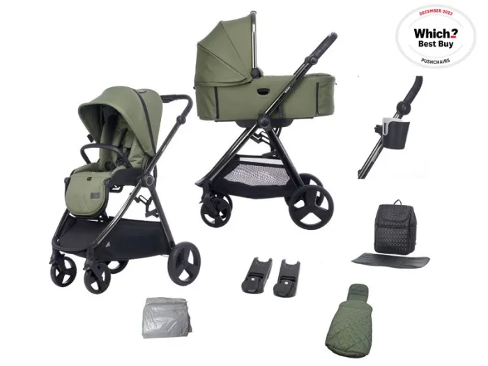Didofy Stargazer 2 in 1 Pushchair and Carrycot Bundle - Green