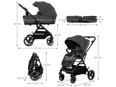 YOXI 2 in 1 pushchair - Moonlight Grey | Kinderkraft