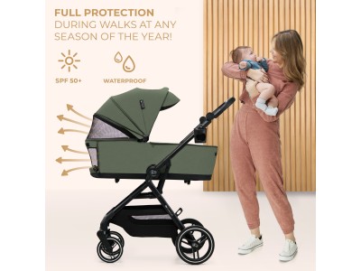 Kinderkraft YOXI 2 in 1 pushchair - Mystic Green | Baby Snooze