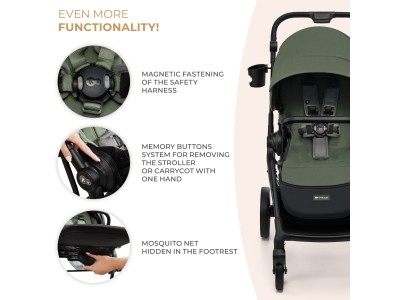 Kinderkraft YOXI 2 in 1 pushchair - Mystic Green | Baby Snooze