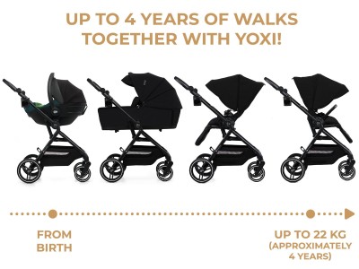 Kinderkraft YOXI 2 in 1 pushchair - Pure Black | Baby Snooze