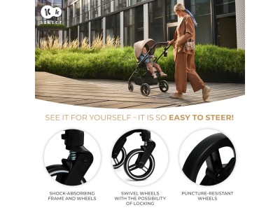 Kinderkraft YOXI 2 in 1 pushchair - Pure Black | Baby Snooze