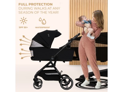 Kinderkraft YOXI 2 in 1 pushchair - Pure Black | Baby Snooze