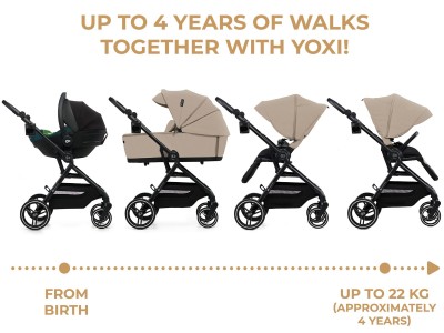 Kinderkraft YOXI 2 in 1 pushchair - Sand Beige | Baby Snooze