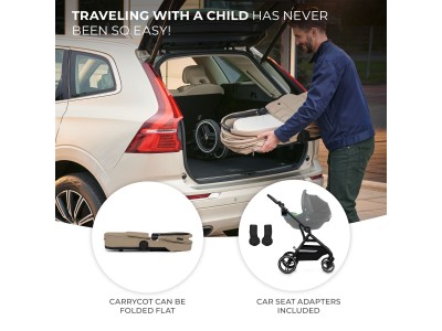 Kinderkraft YOXI 2 in 1 pushchair - Sand Beige | Baby Snooze