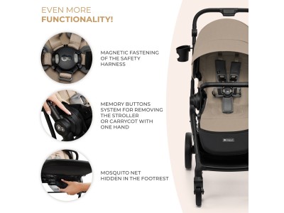 Kinderkraft YOXI 2 in 1 pushchair - Sand Beige | Baby Snooze
