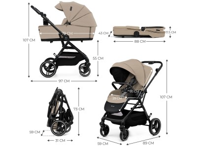Kinderkraft YOXI 2 in 1 pushchair - Sand Beige | Baby Snooze