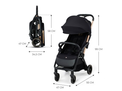 Kinderkraft Apino compact stroller - Black | Baby Snooze