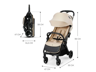 Kinderkraft Apino compact stroller - Beige | Baby Snooze