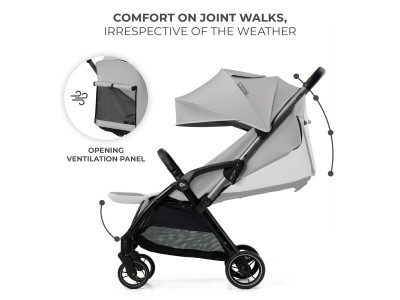 Kinderkraft Apino compact stroller - Grey | Baby Snooze