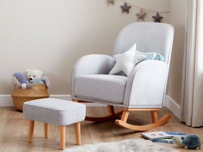 Babymore Freya Nursing Chair with Stool - Grey | Baby Snooze