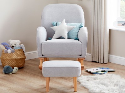 Babymore Freya Nursing Chair with Stool - Grey | Baby Snooze