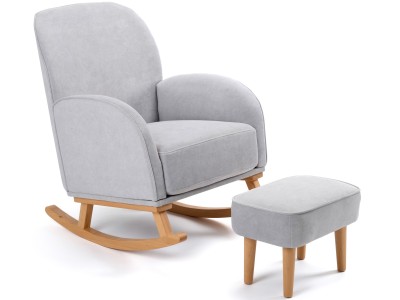 Babymore Freya Nursing Chair with Stool - Grey | Baby Snooze