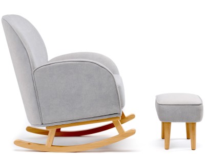 Babymore Freya Nursing Chair with Stool - Grey | Baby Snooze