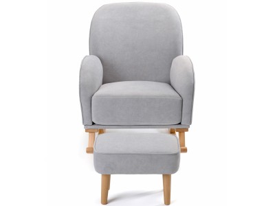 Babymore Freya Nursing Chair with Stool - Grey | Baby Snooze