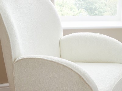 Freya Nursing Chair with Stool - Off White Bouclé | Babymore