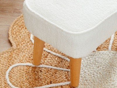 Freya Nursing Chair with Stool - Off White Bouclé | Babymore