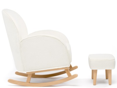 Freya Nursing Chair with Stool - Off White Bouclé | Babymore